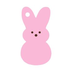 Pink Easter Bunny Print and Cut Tag