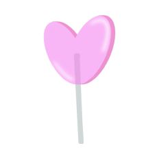 Hand Drawn Pink Lollipop Heart Candy SVG Print and Cut