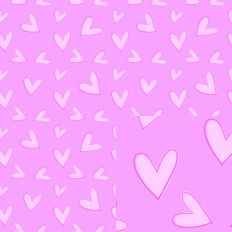 Outlined Pink Hearts on Pink Pattern