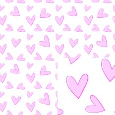Outlined Pink Hearts Pattern