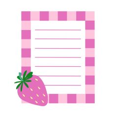 Pink Strawberry Lined Print and Cut SVG Frame
