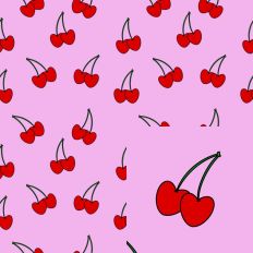 Pink Heart Cherries Seamless SVG Valentine Printable Pattern