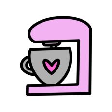 Print and Cut Pink Stand Mixer Doodle SVG