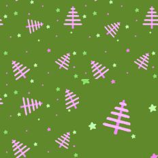 Pink Christmas Trees on Army Green