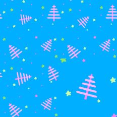Pink Christmas Trees on Deep Sky Blue