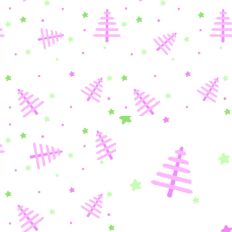 Pink Christmas Trees on Snowy White