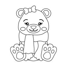 Winter Polar Bear Coloring Page