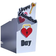 Happy Valentine's Day card SVG, Z fold card, fancy fold, multi layered, heart lock, key