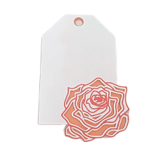 Rose layering tag, flower gift tag, mother's day gift tag, card making tag, wedding gift tag, anniversary gift tag