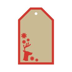 Layered Christmas Gift Tag with Reindeer Head and Snowflakes