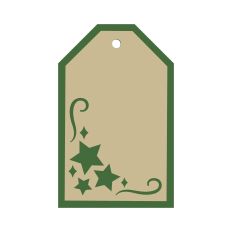 Layered Christmas Gift Tag with Festive Stars and Swirls 