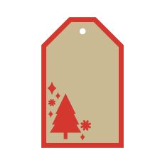 Christmas Gift Tag Layered with Pine Tree, Snowflakes, and Stars