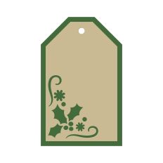 Christmas Holly and Swirls Layered Holiday Gift Tag - Easy DIY