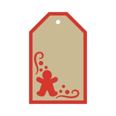 Layered Christmas Gift Tag with Gingerbread and Candy Swirls