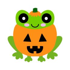 Frog in a Jack-O'-lantern Print and Cut Design