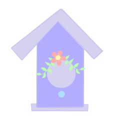 Lavender Spring Bird House SVG Print and Cut