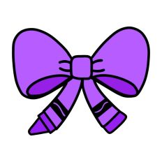 Purple Crayon Bow Hand Drawn Print and Cut