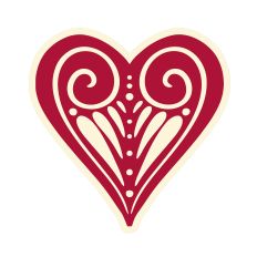 Valentine Heart with Flourishes and Swirls for Paper crafting 