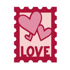 Love and Hearts Postage Stamp Frame for Valentine's Day