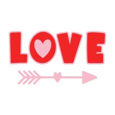 Bold Love with Arrow - Layered Cut File - Silhouette Studio
