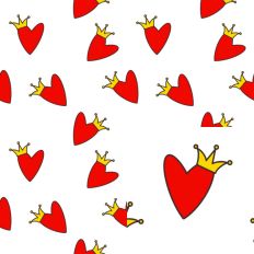 White Queen of Hearts SVG Seamless Hearts Pattern