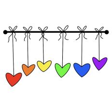 Rainbow Heart Dangles SVG Print and Cut