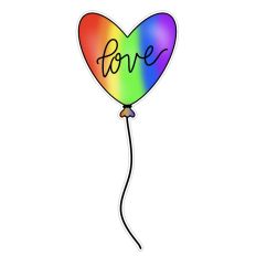 Rainbow Heart Balloon Love SVG Print and Cut Design