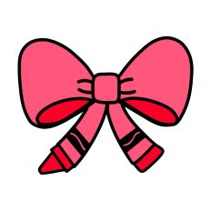 Red Crayon Bow Print and Cut Design