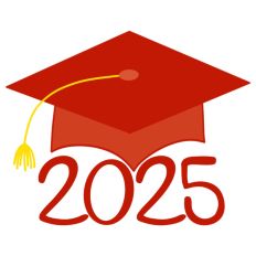 Red Grad Cap Class of 2025 SVG Print and Cut Design