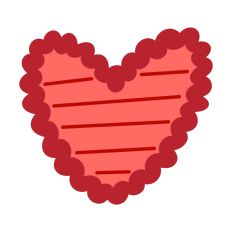 Red Lined Heart Print and Cut Journal Card SVG