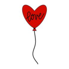 Red Balloon Valentine Love SVG Print and Cut