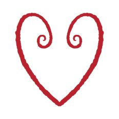 Red Open Heart Flourish Print and Cut Design SVG File
