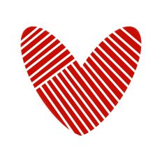 Red and White Striped Heart SVG Print and Cut