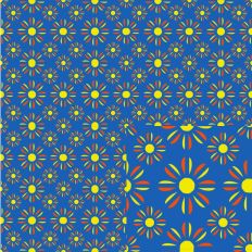 Primary Colors Abstract Flowers Pattern