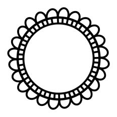 Round Scallop Black & White Print & Cut Frame