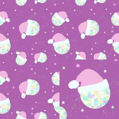 Disco Ball Santa Hat Pattern-Mauve
