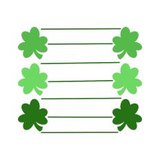 Lined Shamrock Note Card Print and Cut SVG