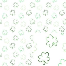 White Green Shamrocks Outline continuous Pattern SVG