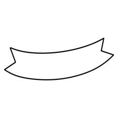 Black Outline Ribbon Banner Print and Cut