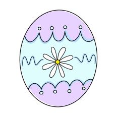Daisy Hand Drawn Easter Egg SVG Print and Cut
