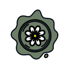 Moss Slate Flower Wax Seal Print and Cut SVG File