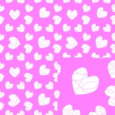 Drizzled Hearts on Pink Pattern