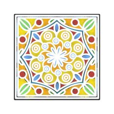 Hand Drawn Stained Glass Tile Print and Cut SVG