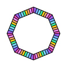 Striped Black & Rainbow Octagon Print & Cut Frame