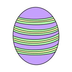 Striped Colorful Print and Cut Easter Egg SVG