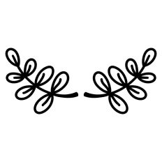 Symmetrical Stem and Leaves Flourish Border Print and Cut