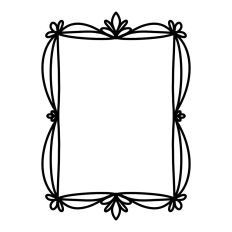 Triple Flourish Hand Drawn Frame Print and Cut