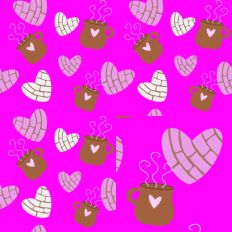 Conchas y Cafesito Hot Pink Mexican Pan Dulce SVG Pattern