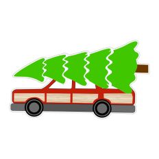 Vintage Car with a Christmas Tree
