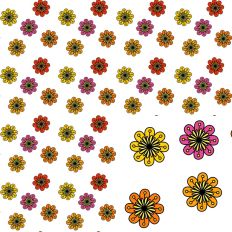 Warm Colored Hand Drawn Flowers Seamless SVG Printable
